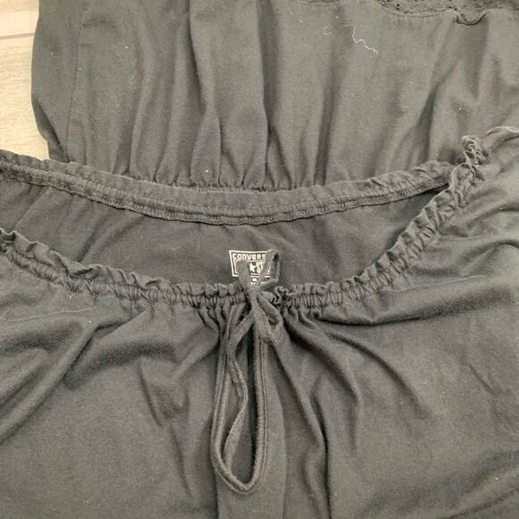 Converse One Star Black Lace Peplum Blouse Women’s Medium - Picture 5 of 9